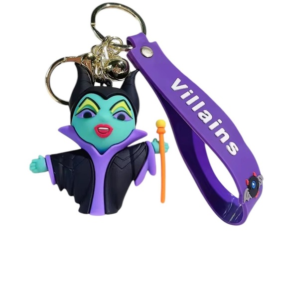 Disney Maleficent Villain 3D Keychain Wristlet Bag Charm - Picture 1 of 1